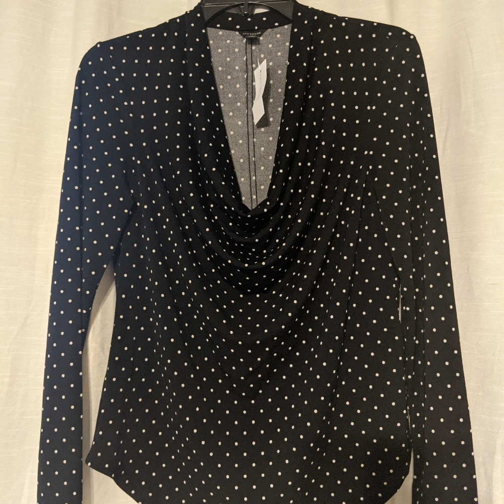 Ann Taylor Long Sleeve Cowl Neck Top Small